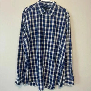 Banana Republic Men’s Size XXL Blue White Plaid EUC Button Down Long Sleeve